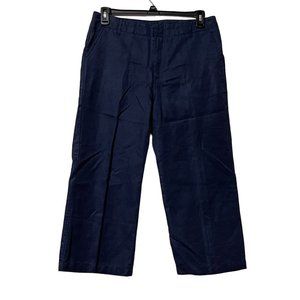 GAP women’s size 12 navy cotton/linen blend slash pockets front zip capri pants